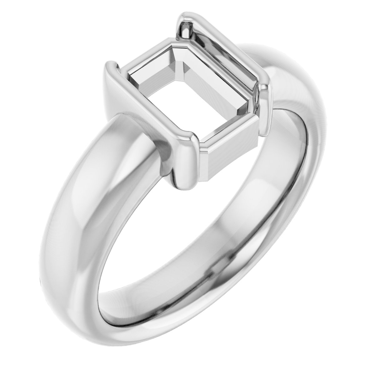 Half-Bezel Solitaire Engagement Ring