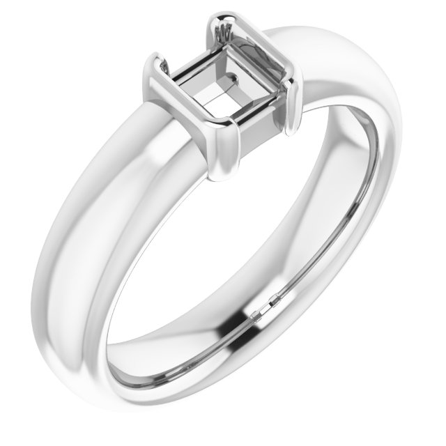 Half-Bezel Solitaire Engagement Ring