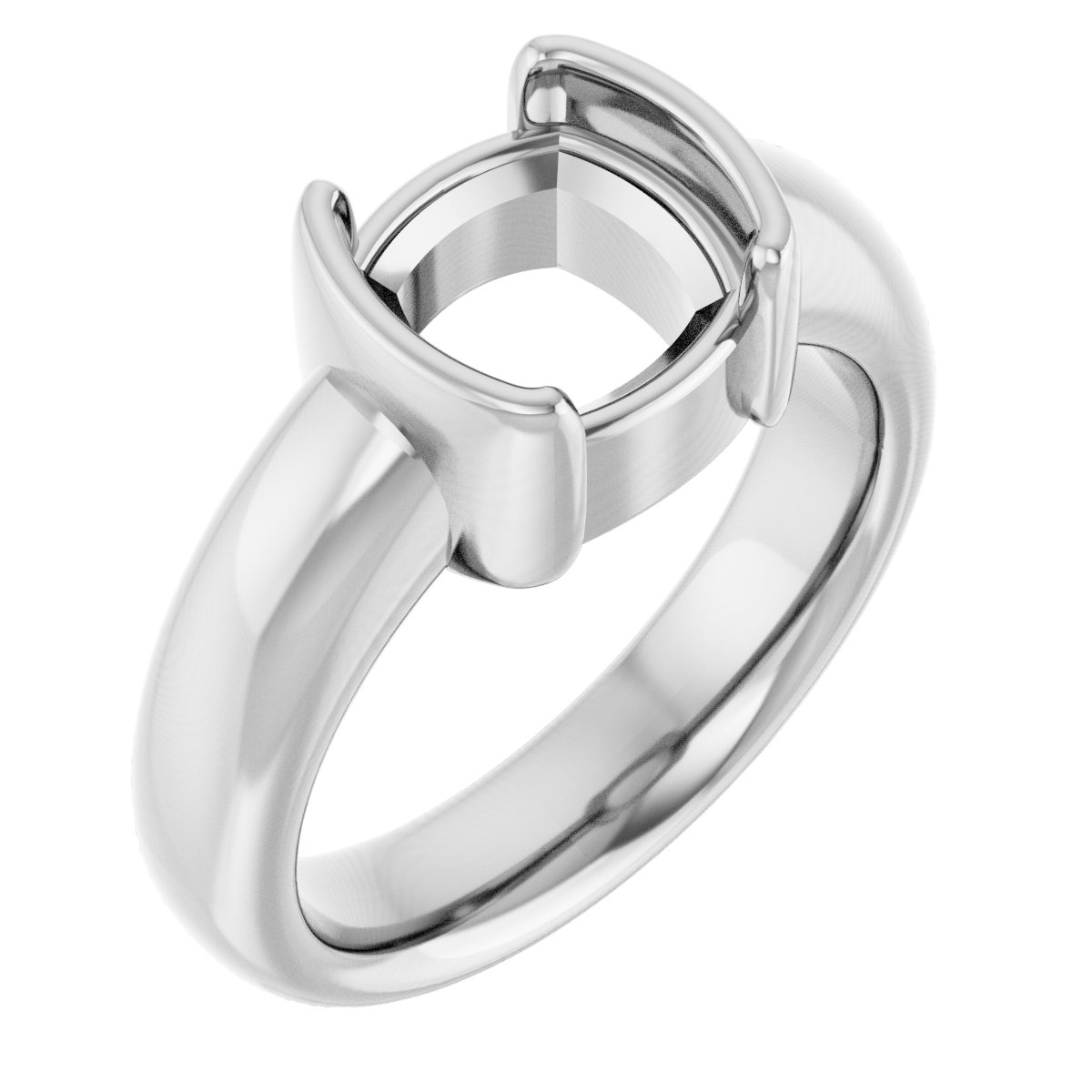 Half-Bezel Solitaire Engagement Ring