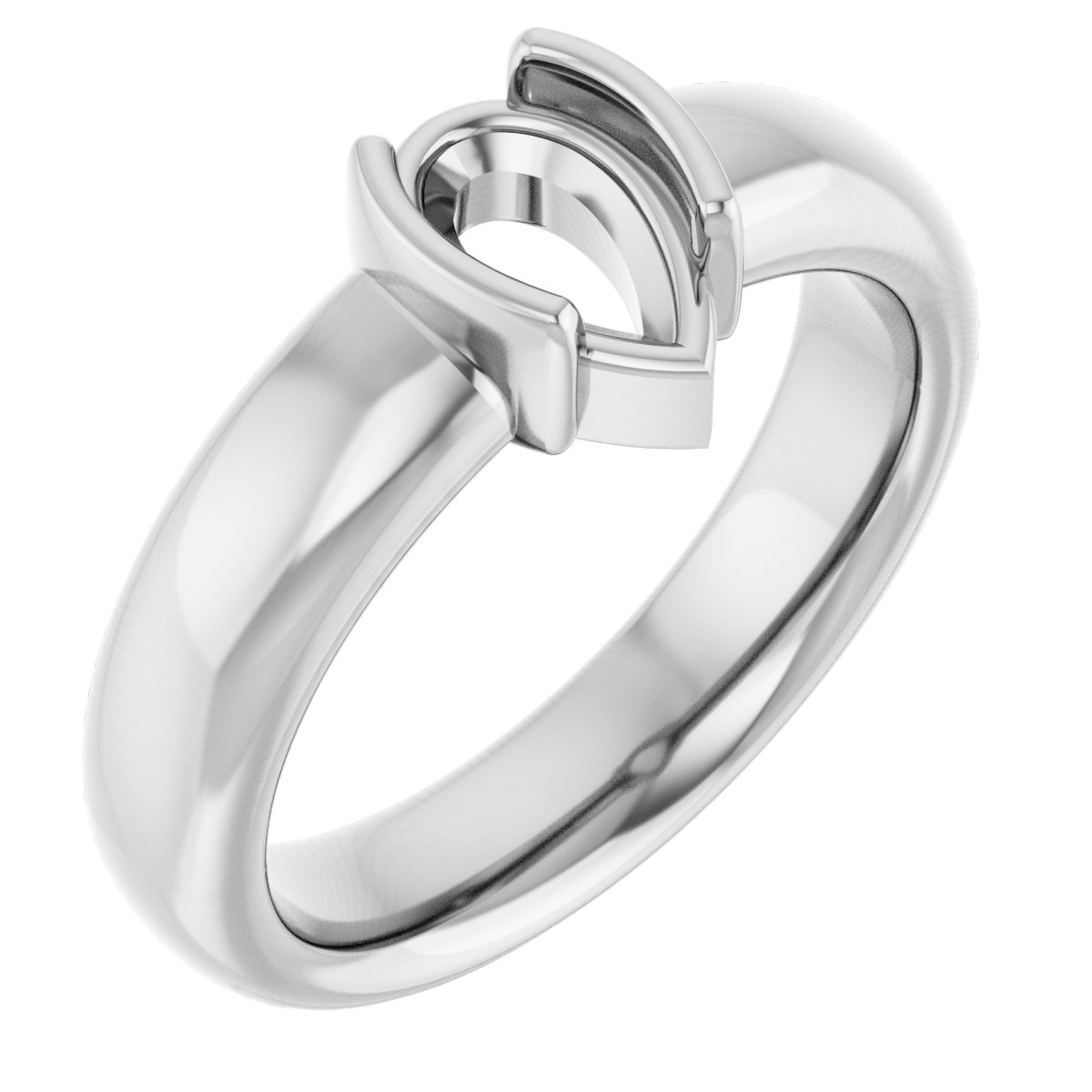 Half-Bezel Solitaire Engagement Ring