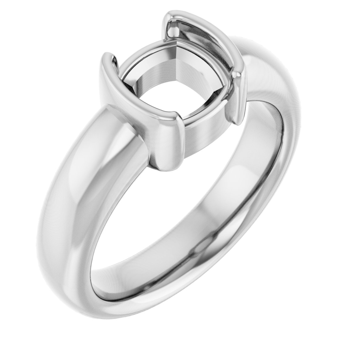 Half-Bezel Solitaire Engagement Ring