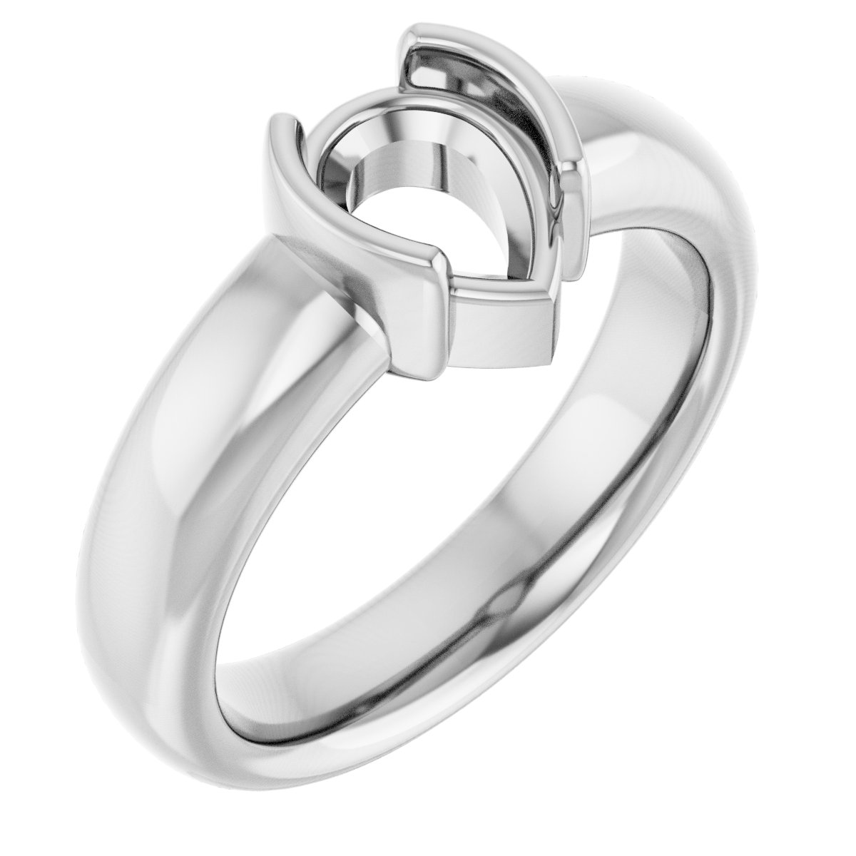 Half-Bezel Solitaire Engagement Ring