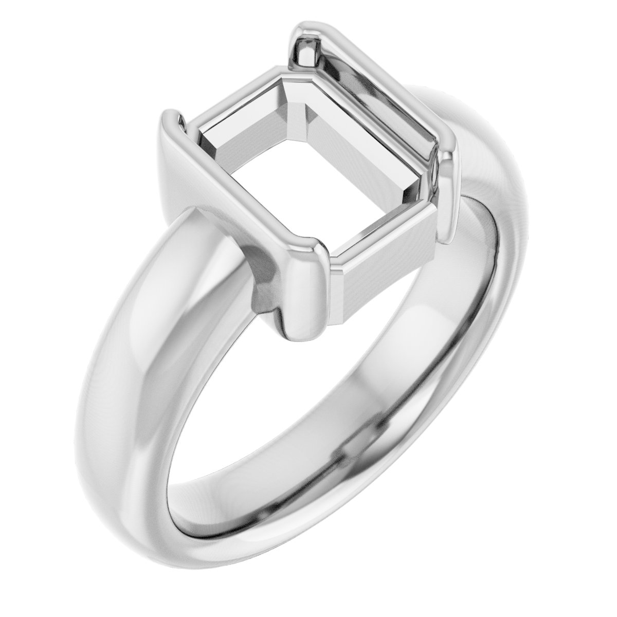 Half-Bezel Solitaire Engagement Ring
