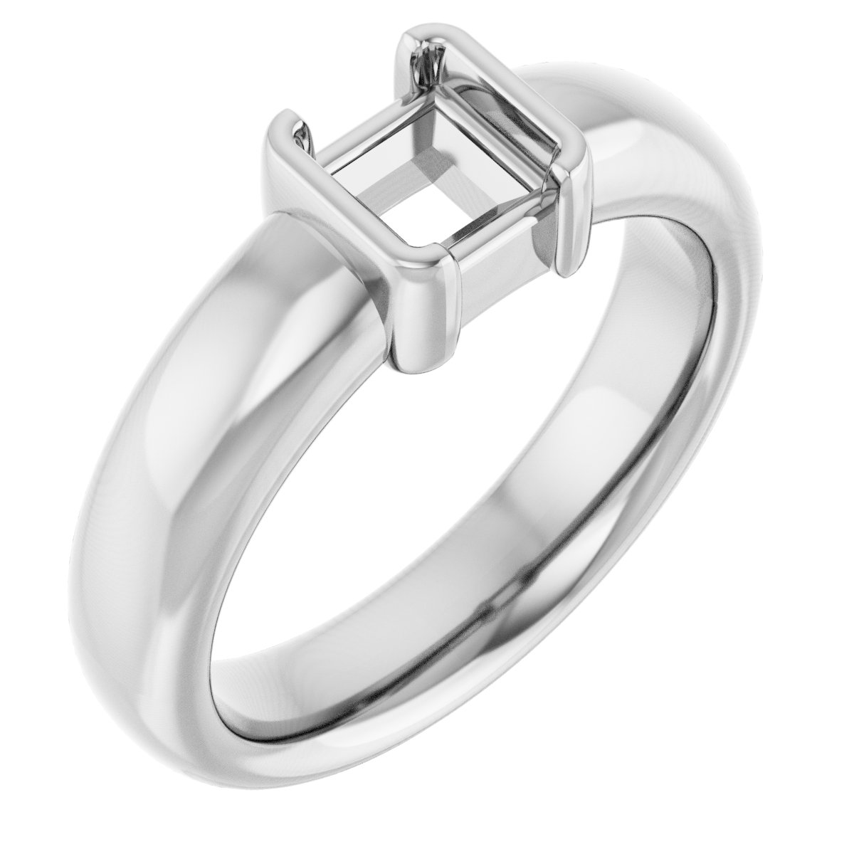 Half-Bezel Solitaire Engagement Ring