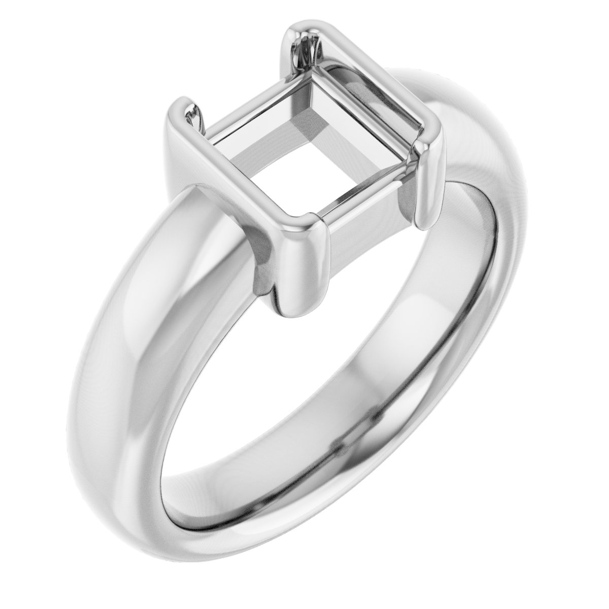 Half-Bezel Solitaire Engagement Ring