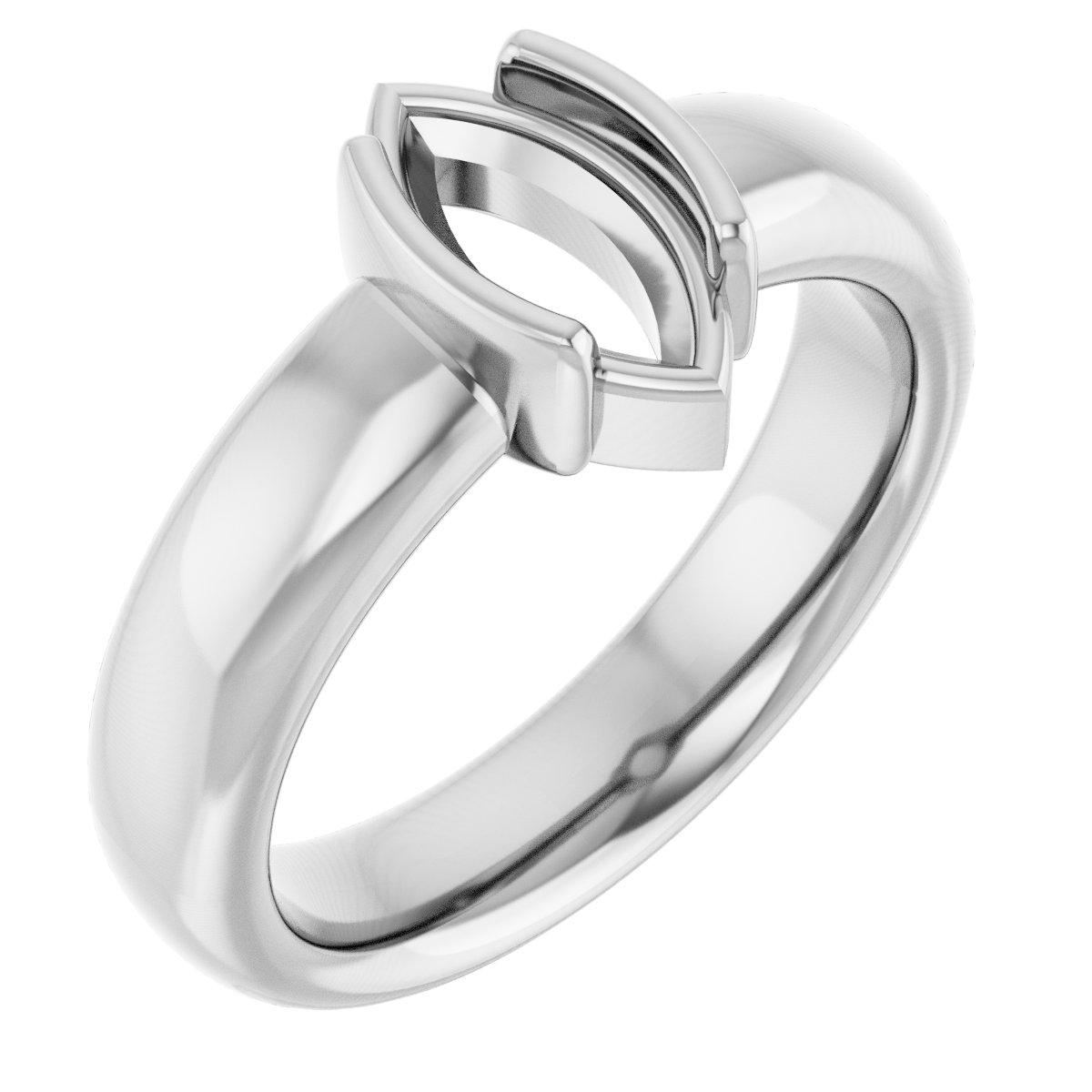 Half-Bezel Solitaire Engagement Ring
