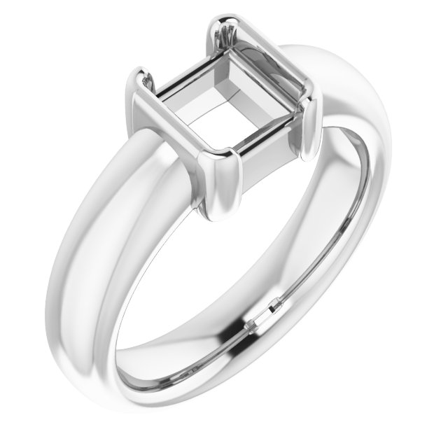 Half-Bezel Solitaire Engagement Ring