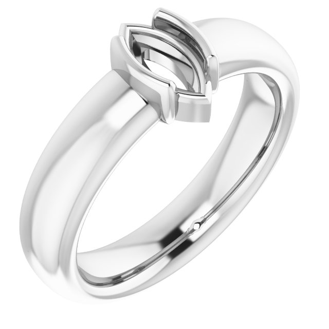 Half-Bezel Solitaire Engagement Ring