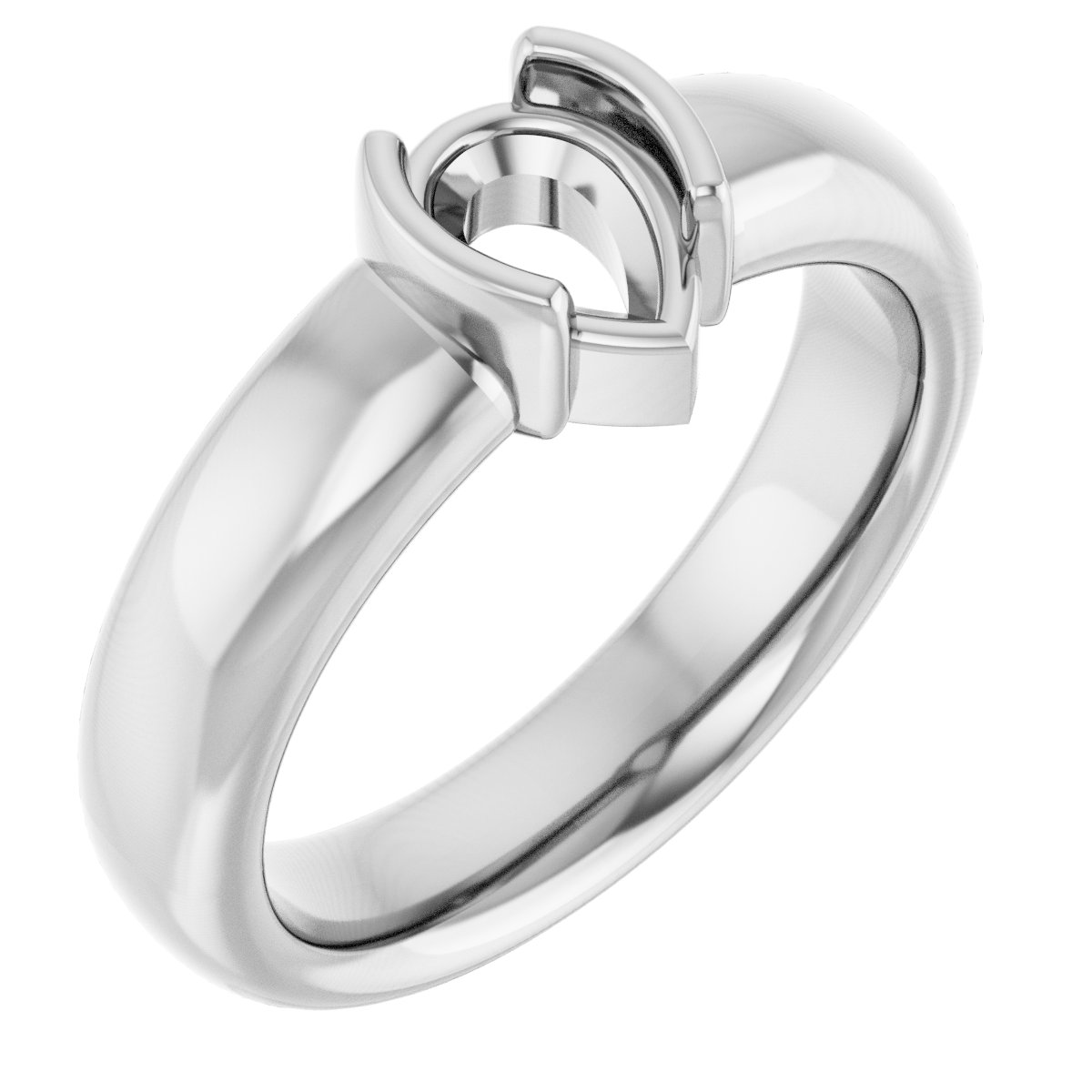 Half-Bezel Solitaire Engagement Ring