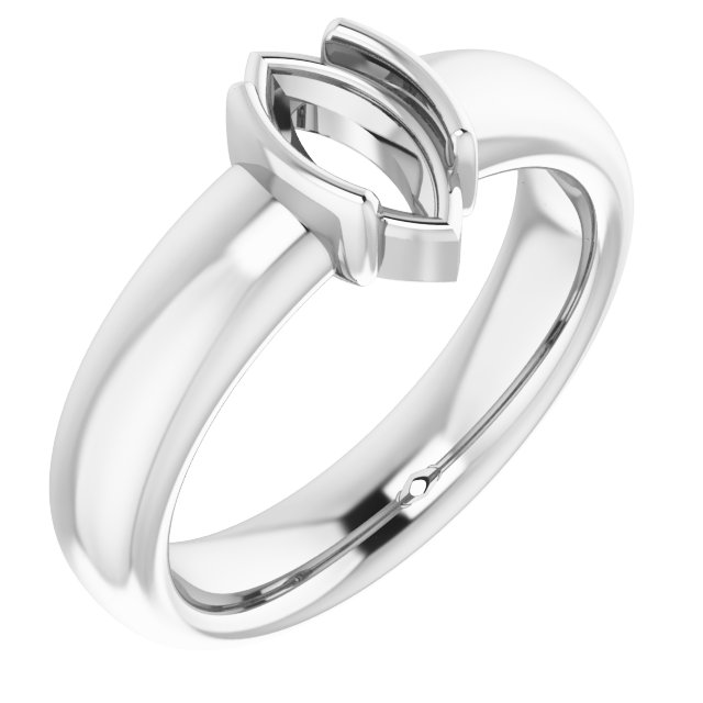 Half-Bezel Solitaire Engagement Ring