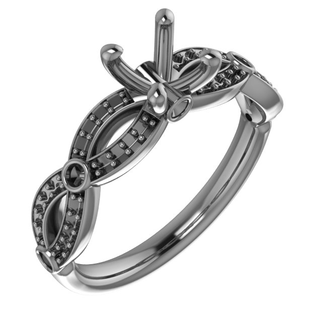 10 mm Square Engagement Ring Mounting