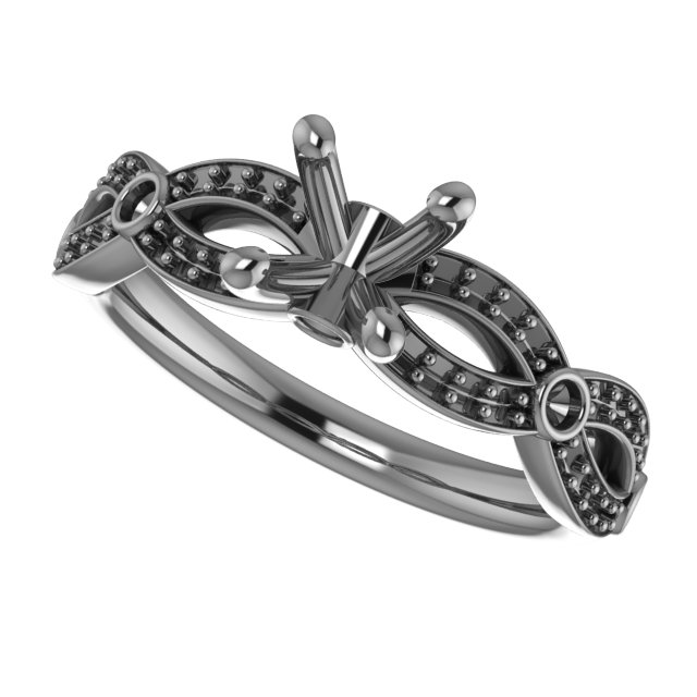 10 mm Square Engagement Ring Mounting view 5