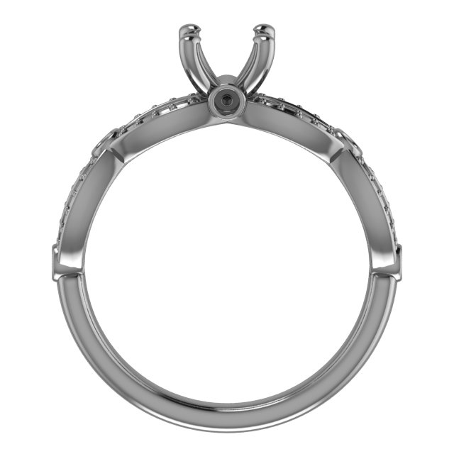 10 mm Square Engagement Ring Mounting view 2
