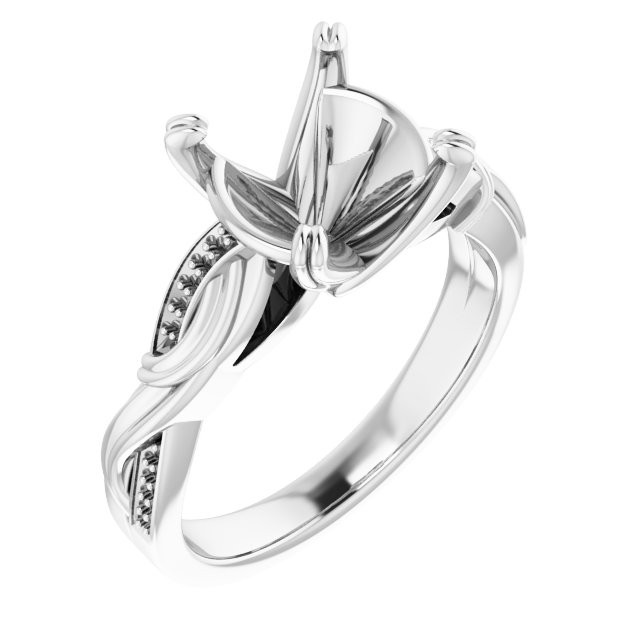 Accented Infinity-Inspired Engagement Ring