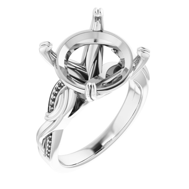 Accented Infinity-Inspired Engagement Ring