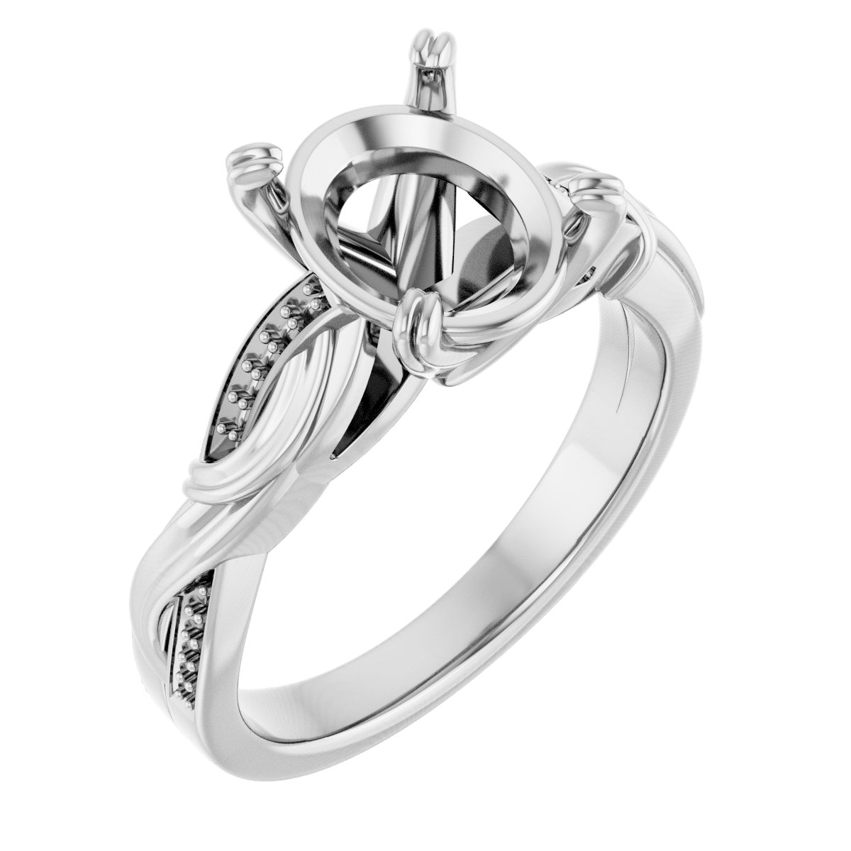 Accented Infinity-Inspired Engagement Ring