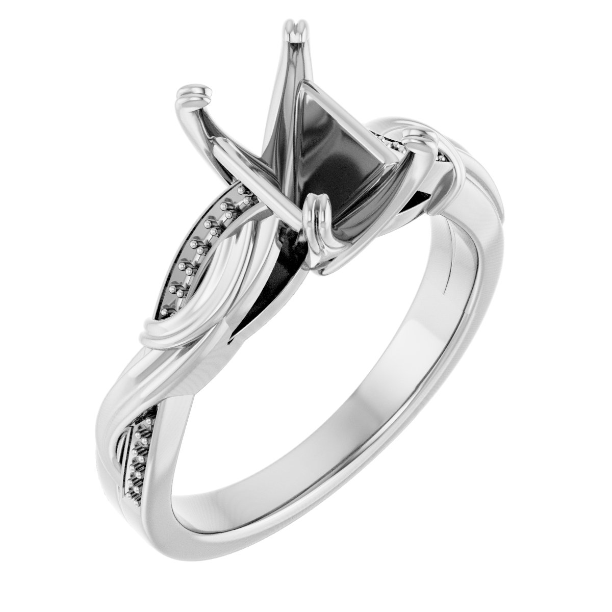 Accented Infinity-Inspired Engagement Ring