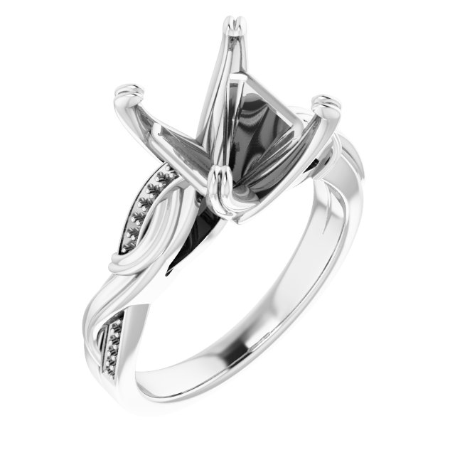 Accented Infinity-Inspired Engagement Ring