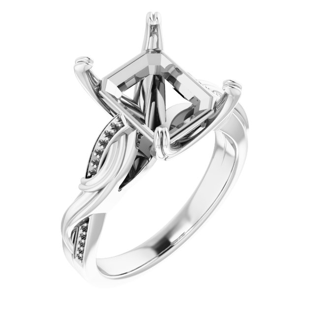 Accented Infinity-Inspired Engagement Ring