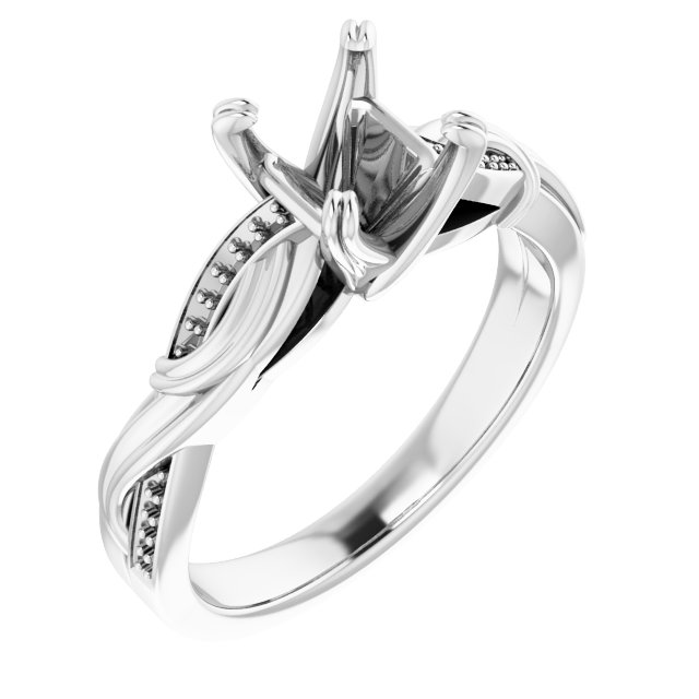 Accented Infinity-Inspired Engagement Ring