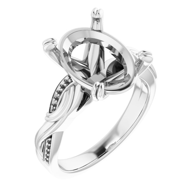 Accented Infinity-Inspired Engagement Ring