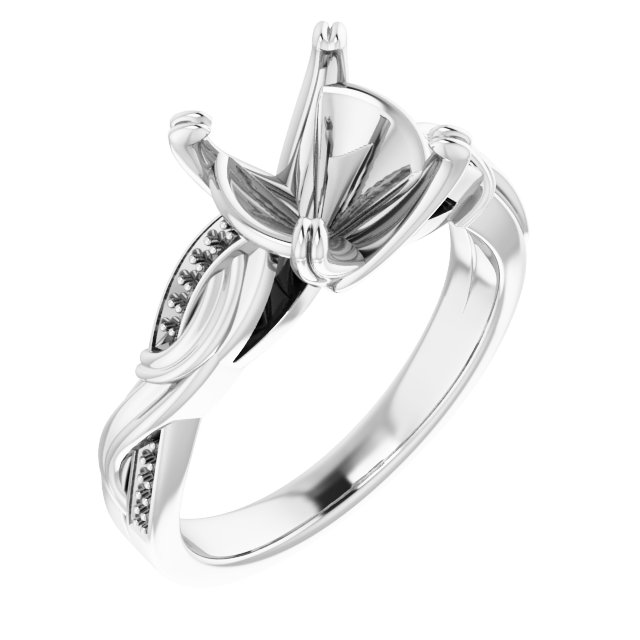 Accented Infinity-Inspired Engagement Ring