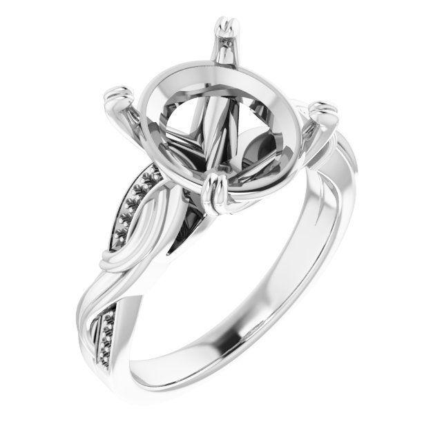 Accented Infinity-Inspired Engagement Ring