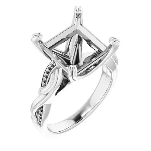 Accented Infinity-Inspired Engagement Ring