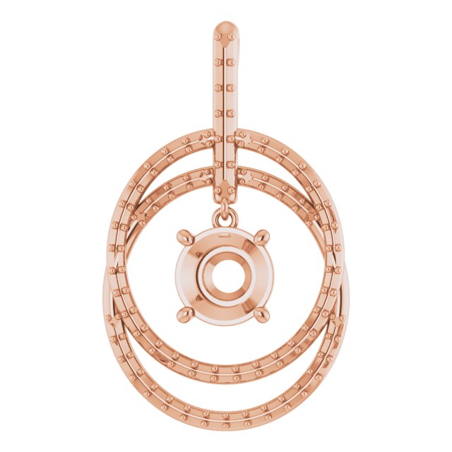 7 mm Round Double Row Circle Pendant with Articulated Dangle — Saleh Jewelers