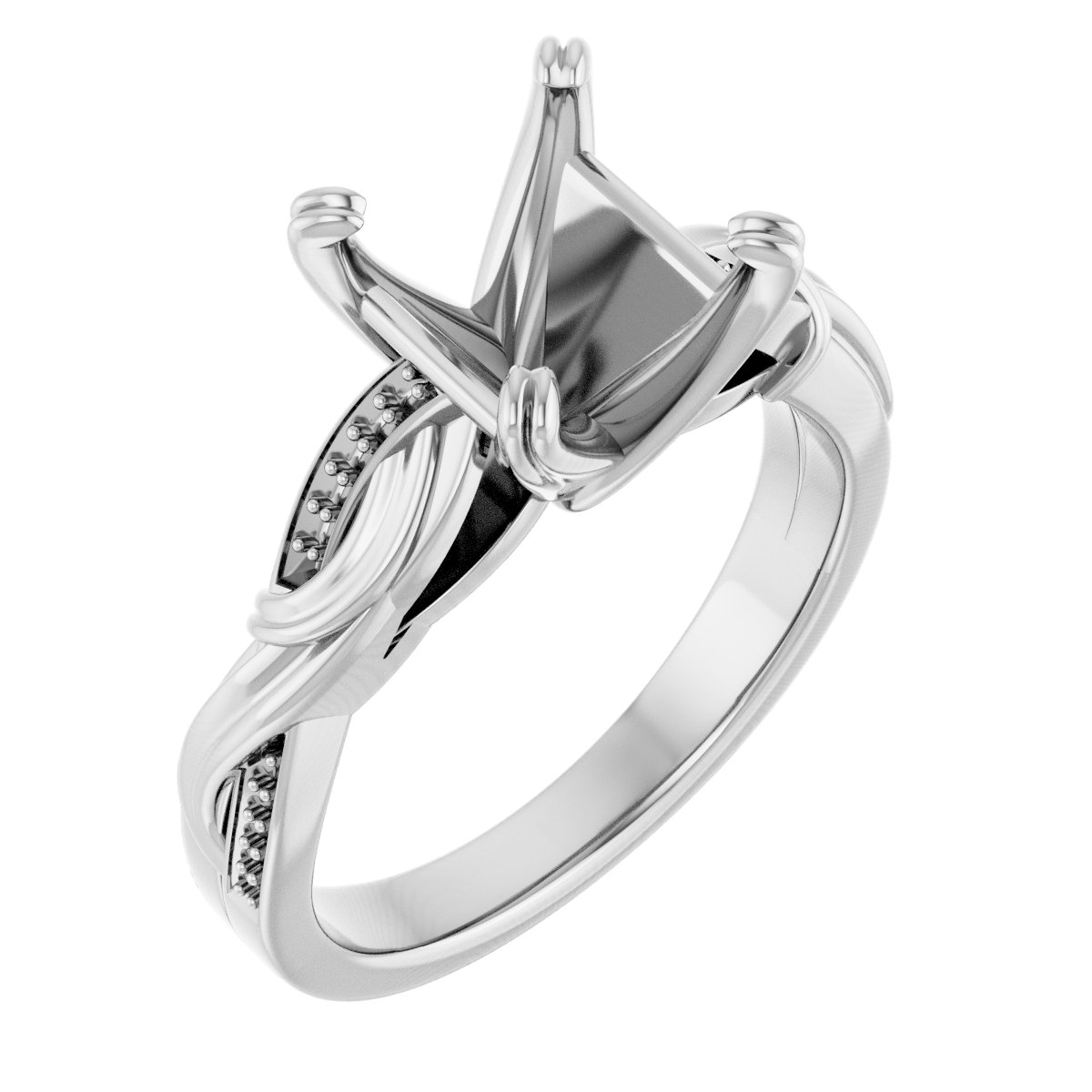 Accented Infinity-Inspired Engagement Ring