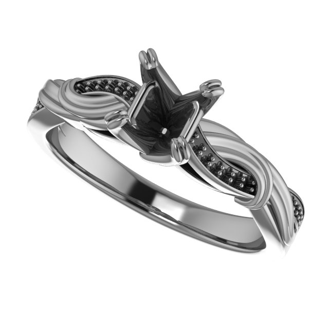 10 mm Square Engagement Ring Mounting view 5