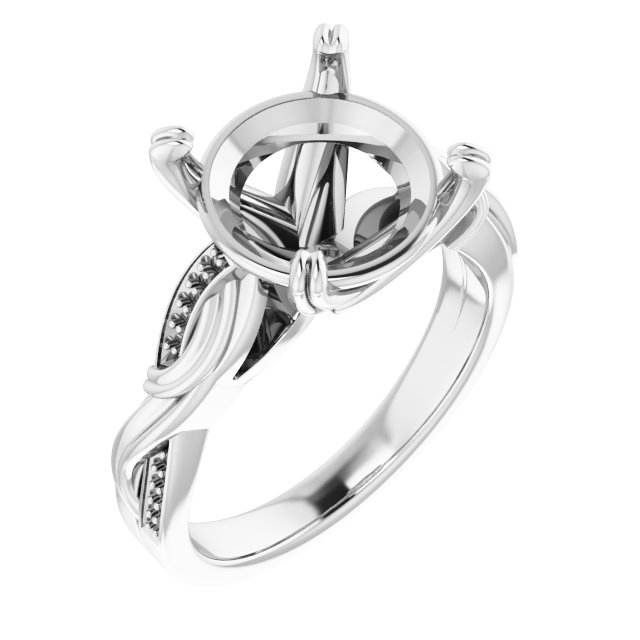 Accented Infinity-Inspired Engagement Ring