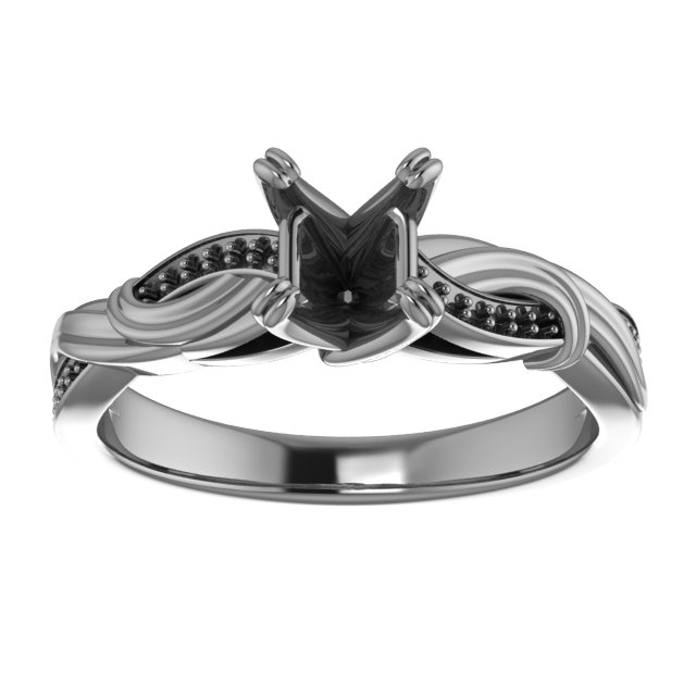 10 mm Square Engagement Ring Mounting view 3