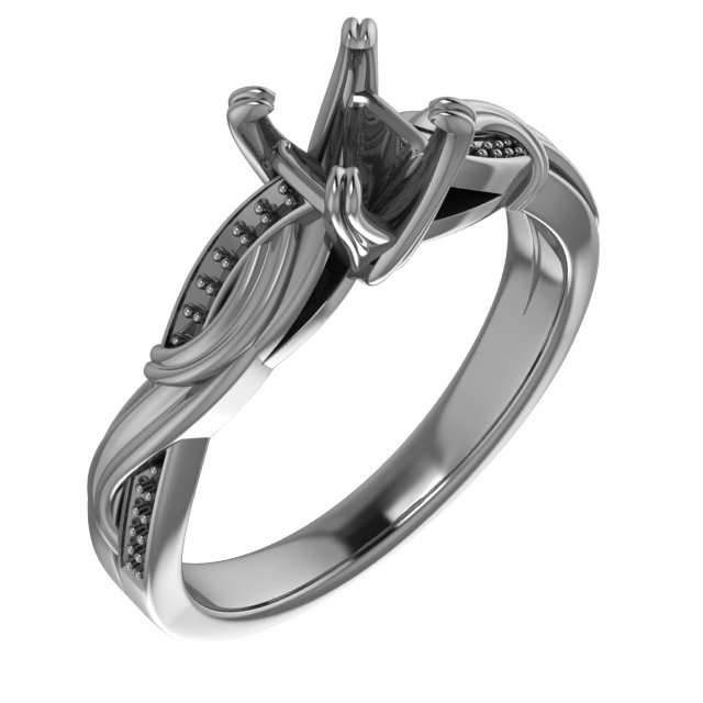 10 mm Square Engagement Ring Mounting