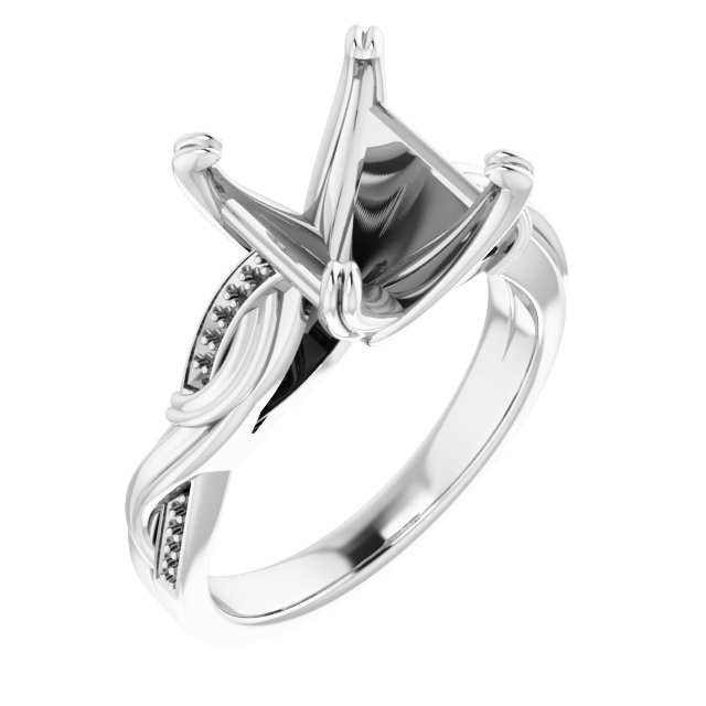 Accented Infinity-Inspired Engagement Ring