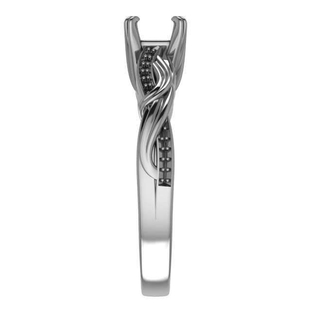 10 mm Square Engagement Ring Mounting view 4