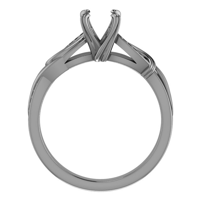 10 mm Square Engagement Ring Mounting view 2