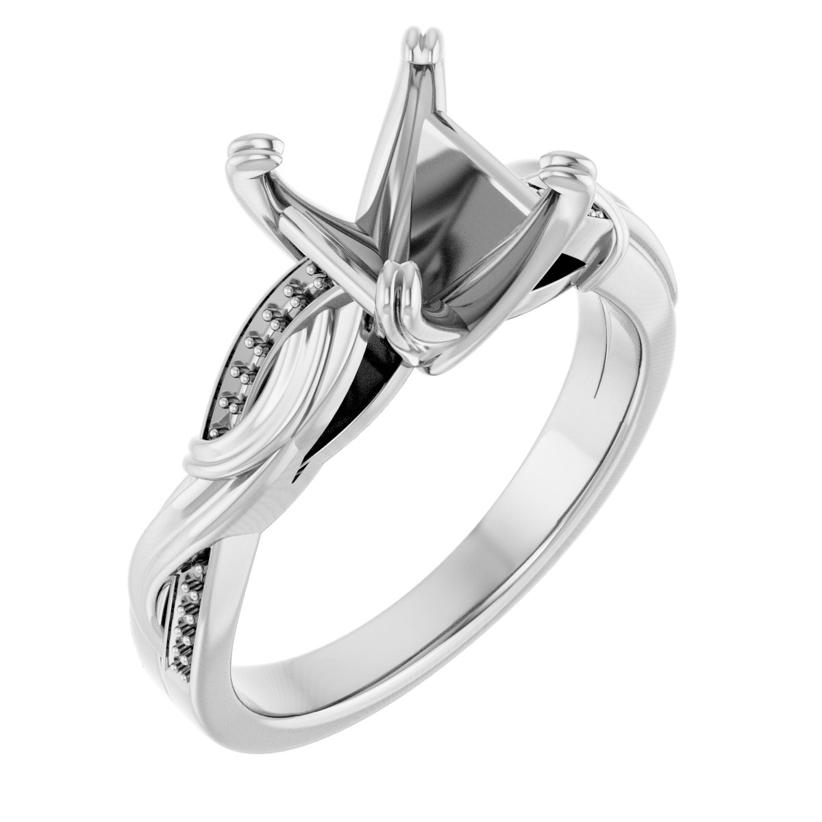 Accented Infinity-Inspired Engagement Ring