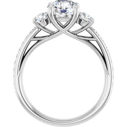 Three-Stone Accented Engagement Ring