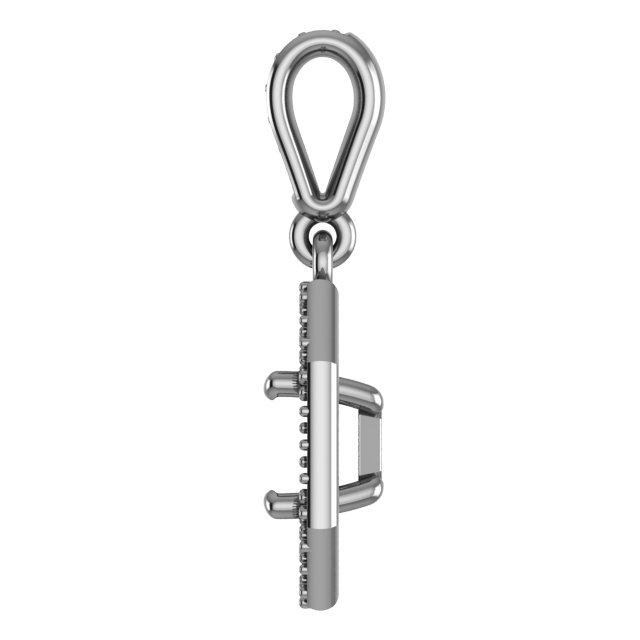 12x8 mm Pear Halo-Style Pendant Mounting view 3