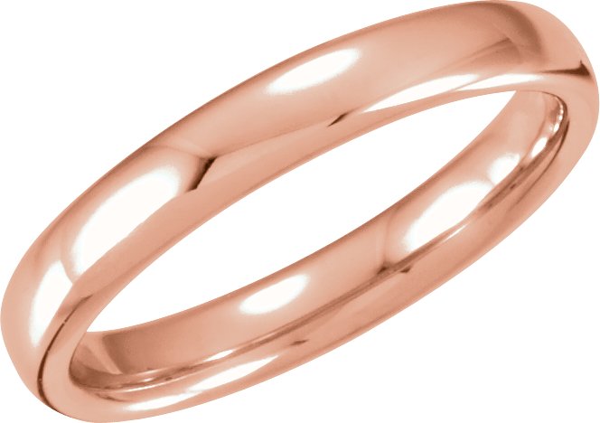 14K Rose 3.5 mm European Half Round Band Size 4 Ref 5513366