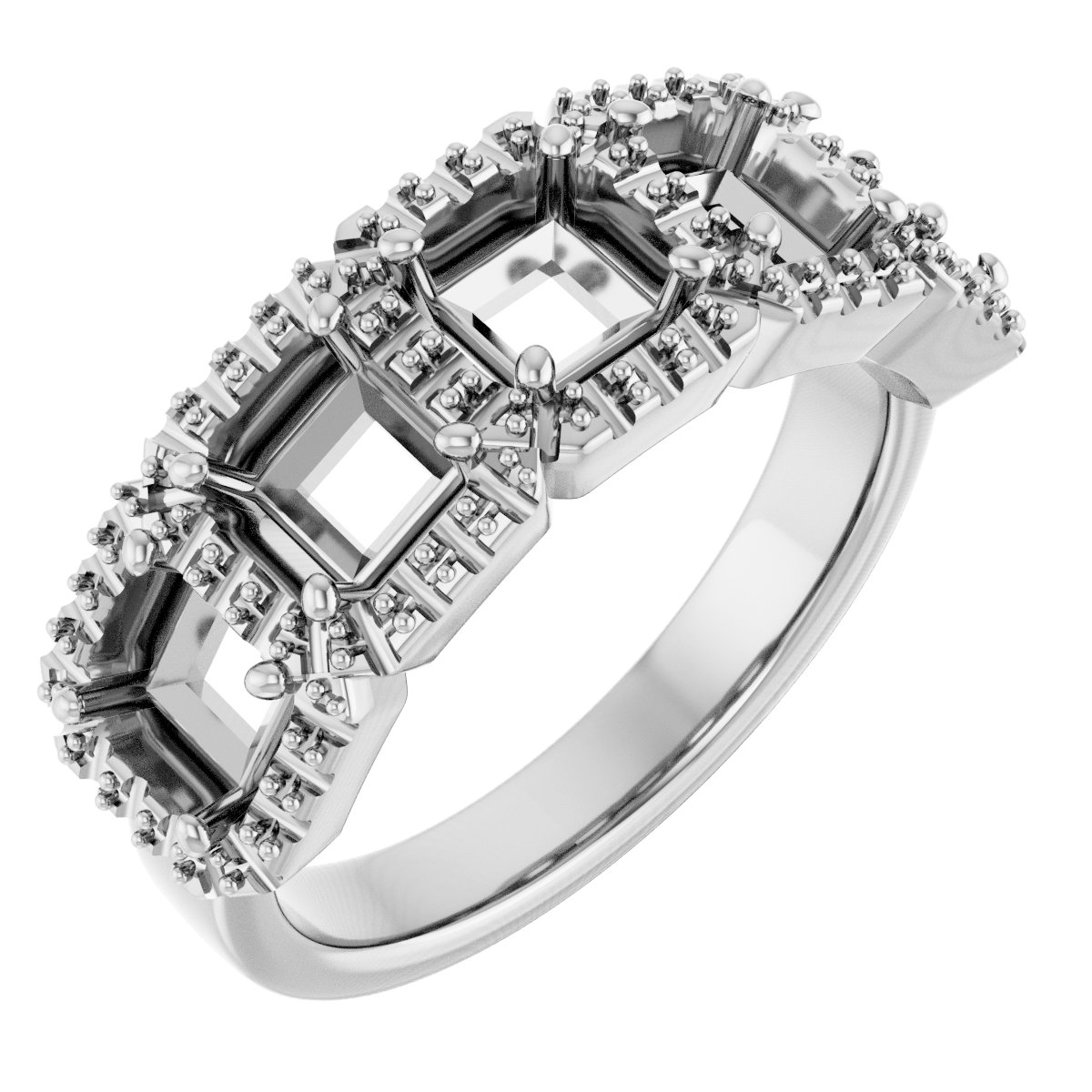 Five-Stone Halo-Style Anniversary Band