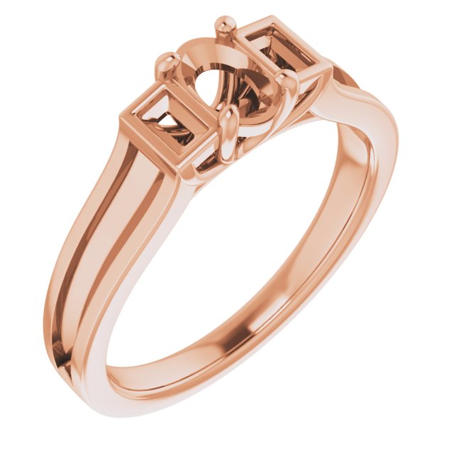 Baguette Accented Engagement Ring