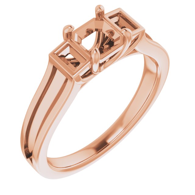 Baguette Accented Engagement Ring