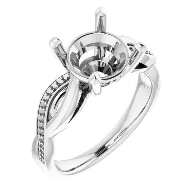 Accented Infinity-Inspired Engagement Ring