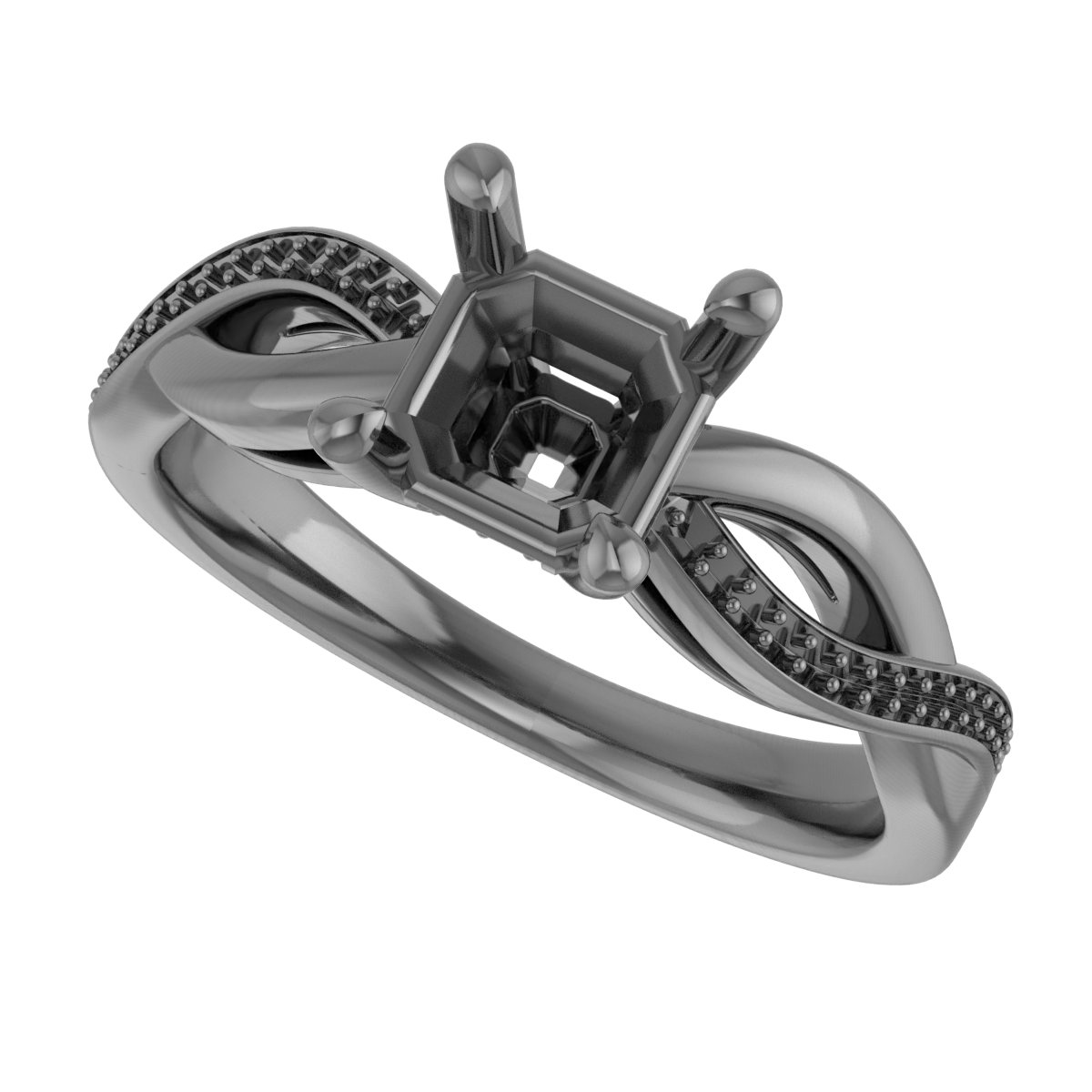 9x7 mm Emerald Engagement Ring Mounting view 5