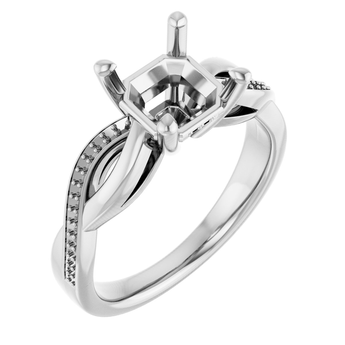 Accented Infinity-Inspired Engagement Ring