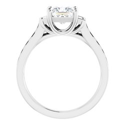 Baguette Accented Engagement Ring