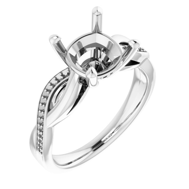 Accented Infinity-Inspired Engagement Ring