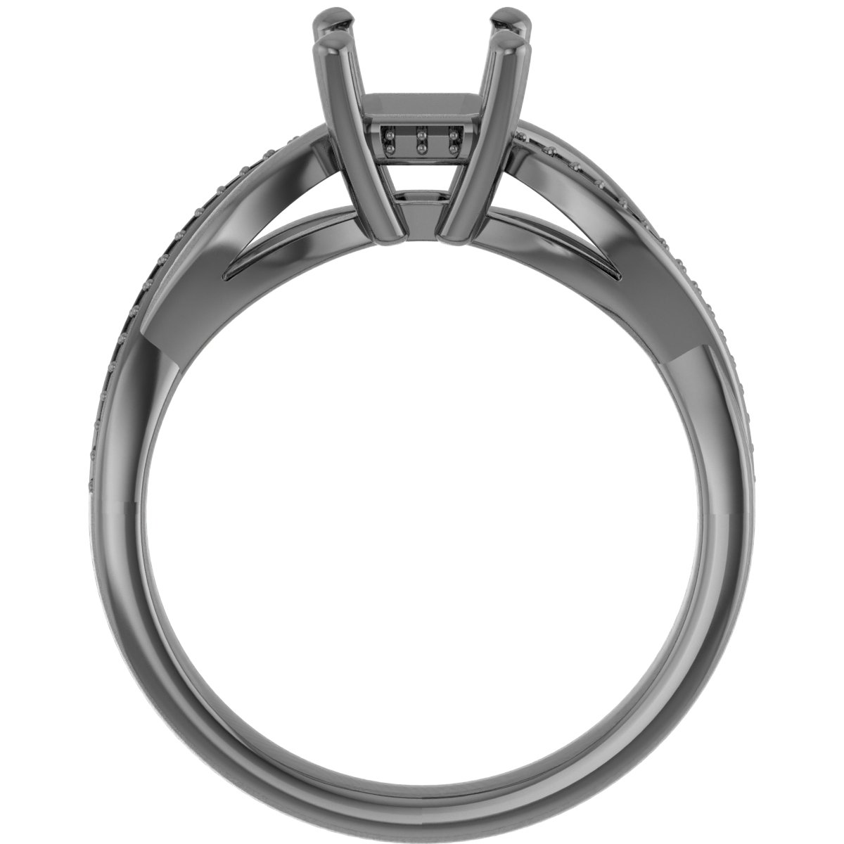 9x7 mm Emerald Engagement Ring Mounting view 2